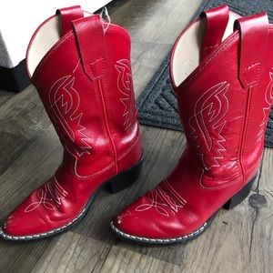 Girls Red Cowboy Boots